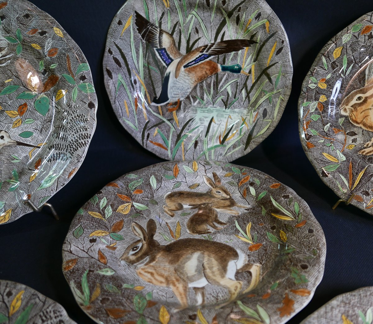 Jean Bertholle Six Assiettes Service Rambouillet années 1970-photo-3