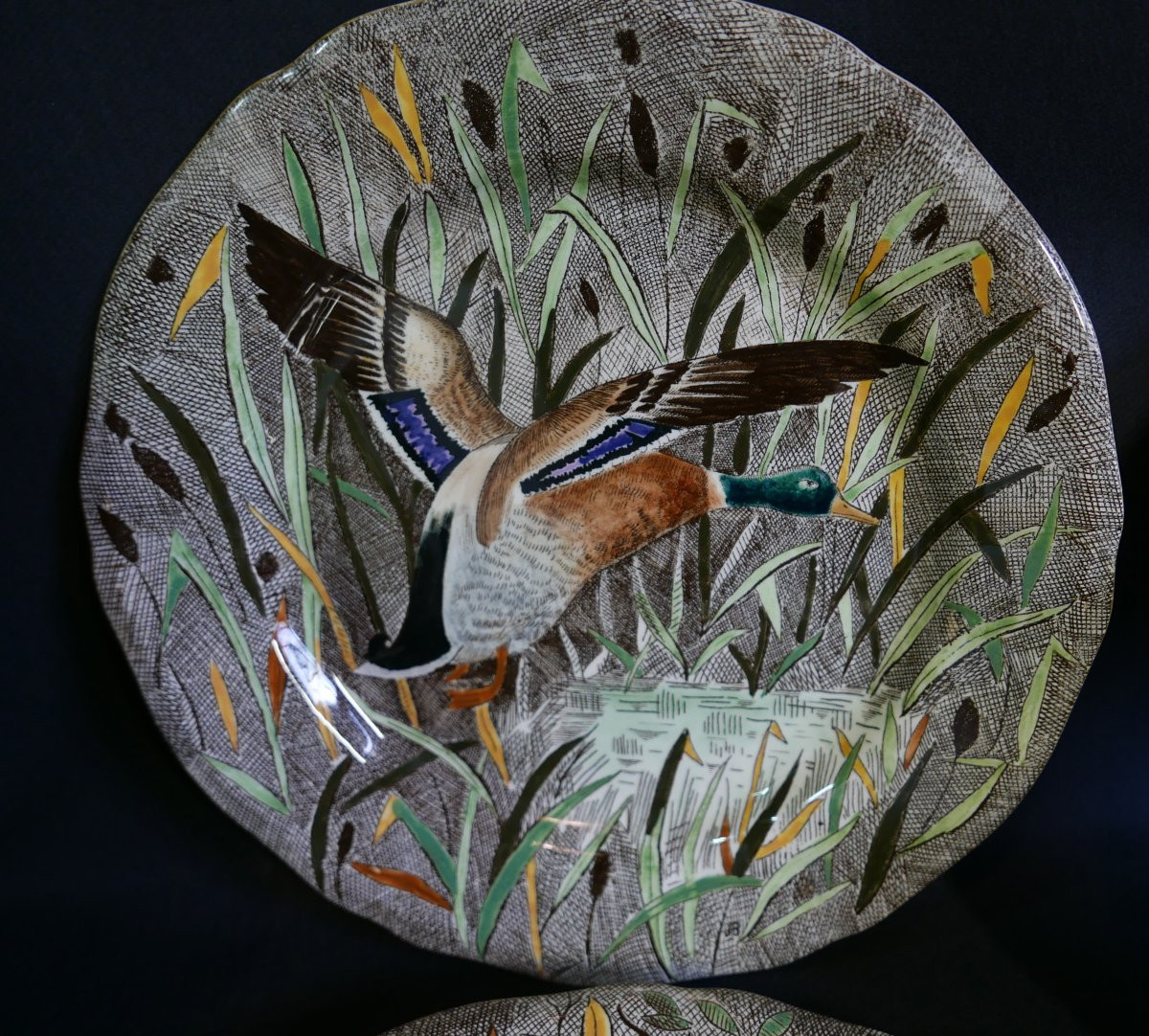 Jean Bertholle Six Assiettes Service Rambouillet années 1970-photo-4