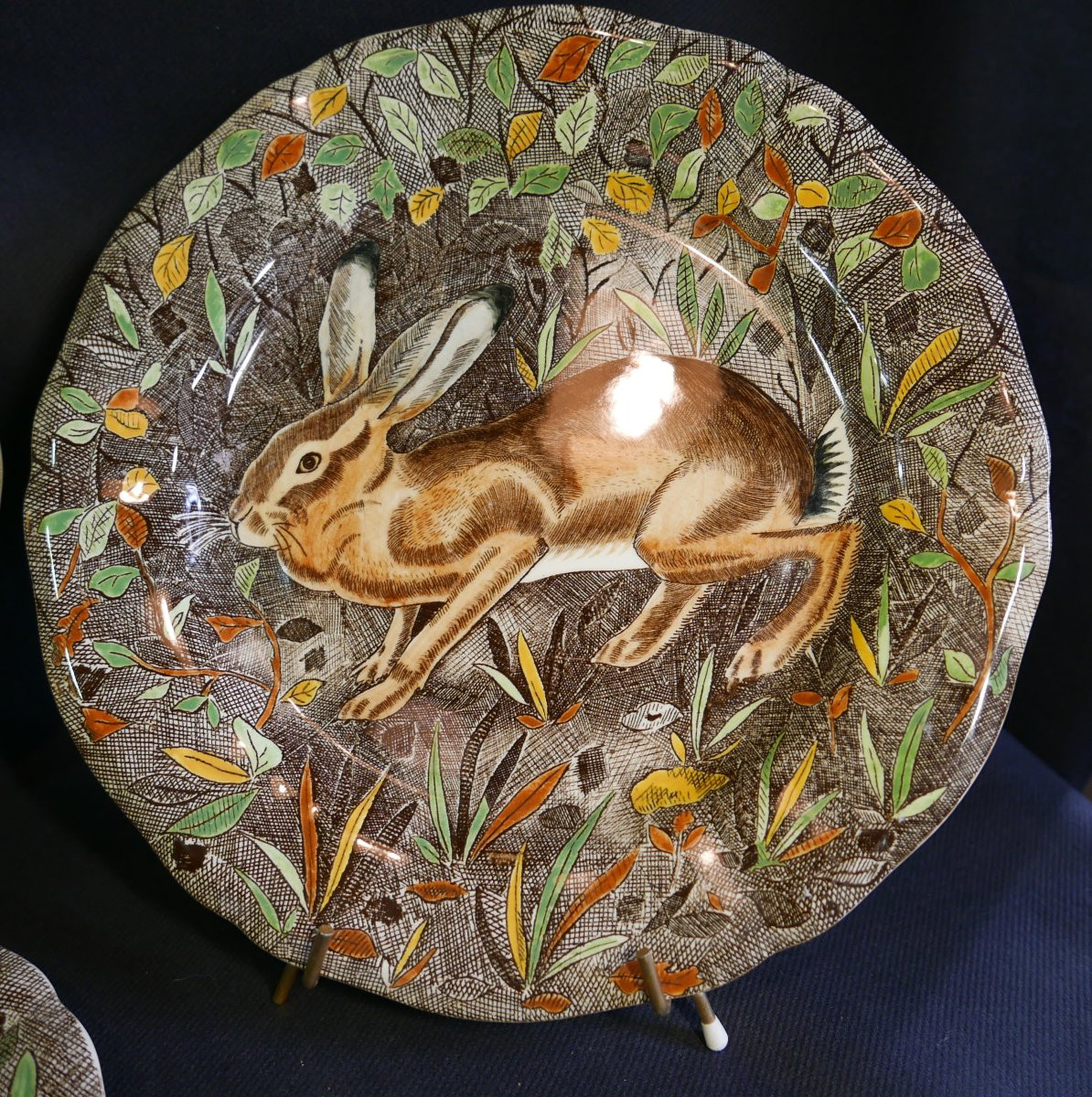 Jean Bertholle Six Assiettes Service Rambouillet années 1970-photo-1