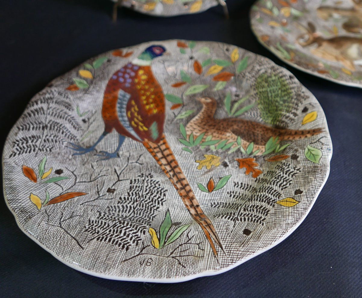 Jean Bertholle Six Assiettes Service Rambouillet années 1970-photo-3