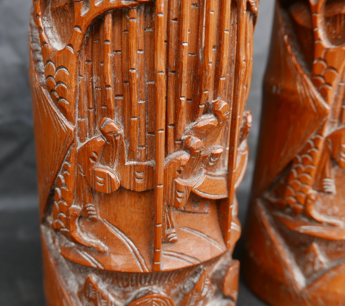 Brush Pots, Guangxu Period, China, 19th Century, Bamboo-photo-2