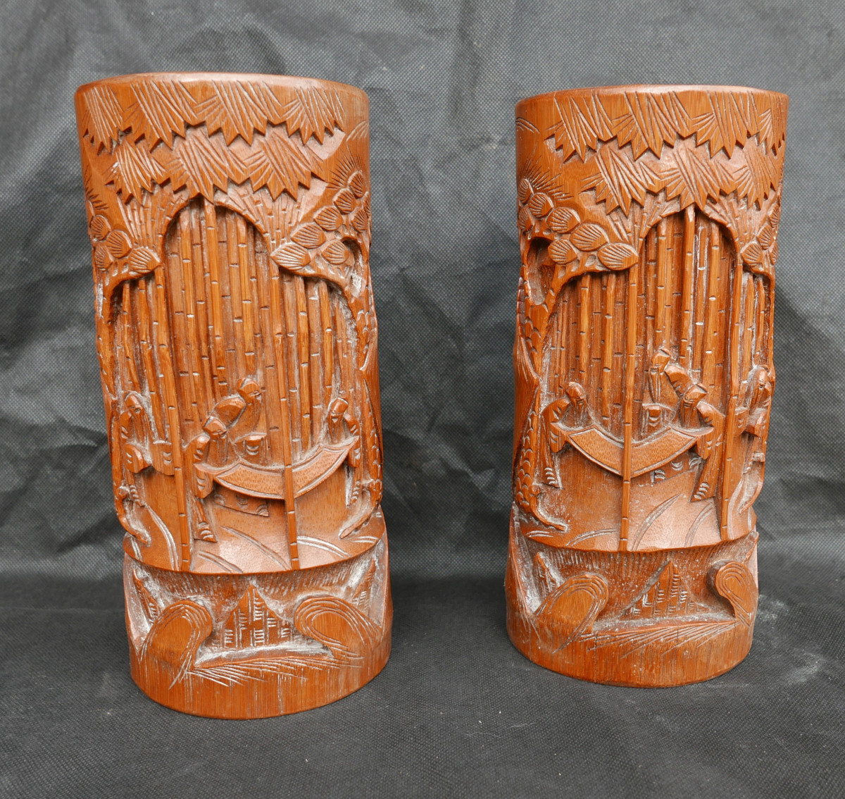 Brush Pots, Guangxu Period, China, 19th Century, Bamboo