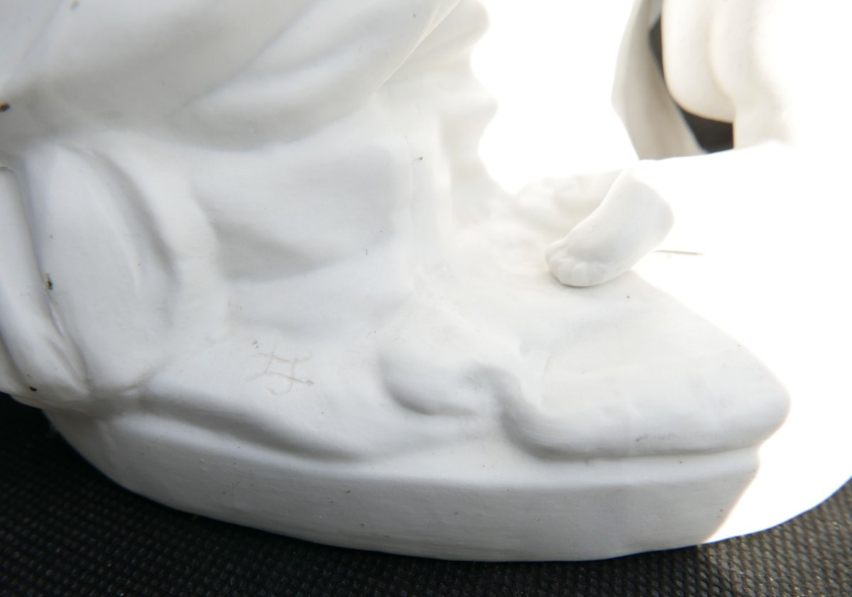 Biscuit Porcelain Figurine, "le Petit Colin Maillard" (little Blind Man's Buff), 20th Century, Sèvres Manufactory-photo-1