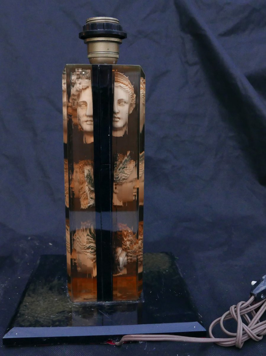 Pierre Giraudon Pied de Lampe à l'Antique Grecque XXème siècle-photo-4