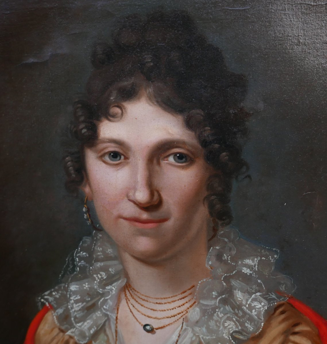 Portrait Of A Young Woman, First Empire, Oil On Canvas, Early 19th Century-photo-1