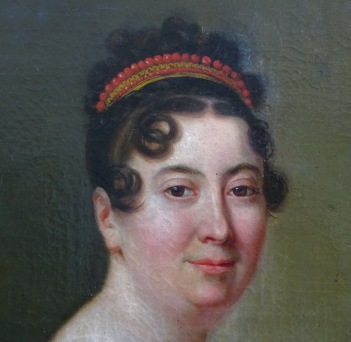 Portrait Of A Woman, First Empire Period, French School, 19th Century, Oil On Canvas-photo-4