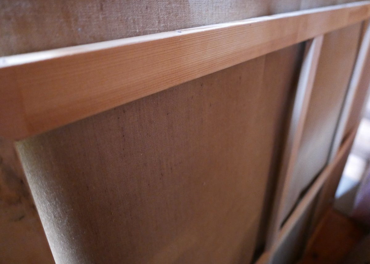 Large Genre Scene: Hunters At Rest, 19th Century Linen-backed Wallpaper-photo-3