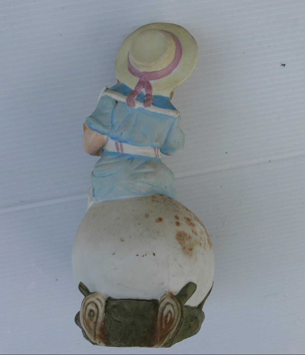 Biscuit Porcelaine Fillette Vide Poche début XXème siècle-photo-3