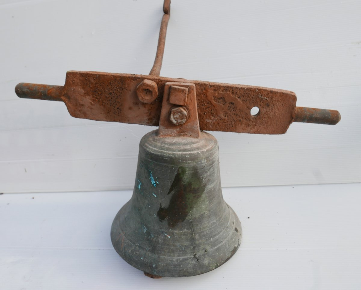 Cloche de Propriété Ancienne en Bronze et Fer Forgé fin XIXème siècle-photo-2