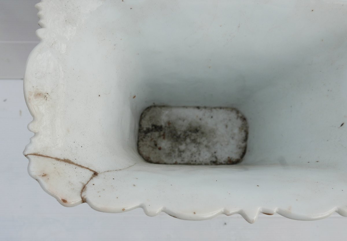 Paire Grands Vases Porcelaine de Paris d'époque Restauration début XIXème siècle-photo-2