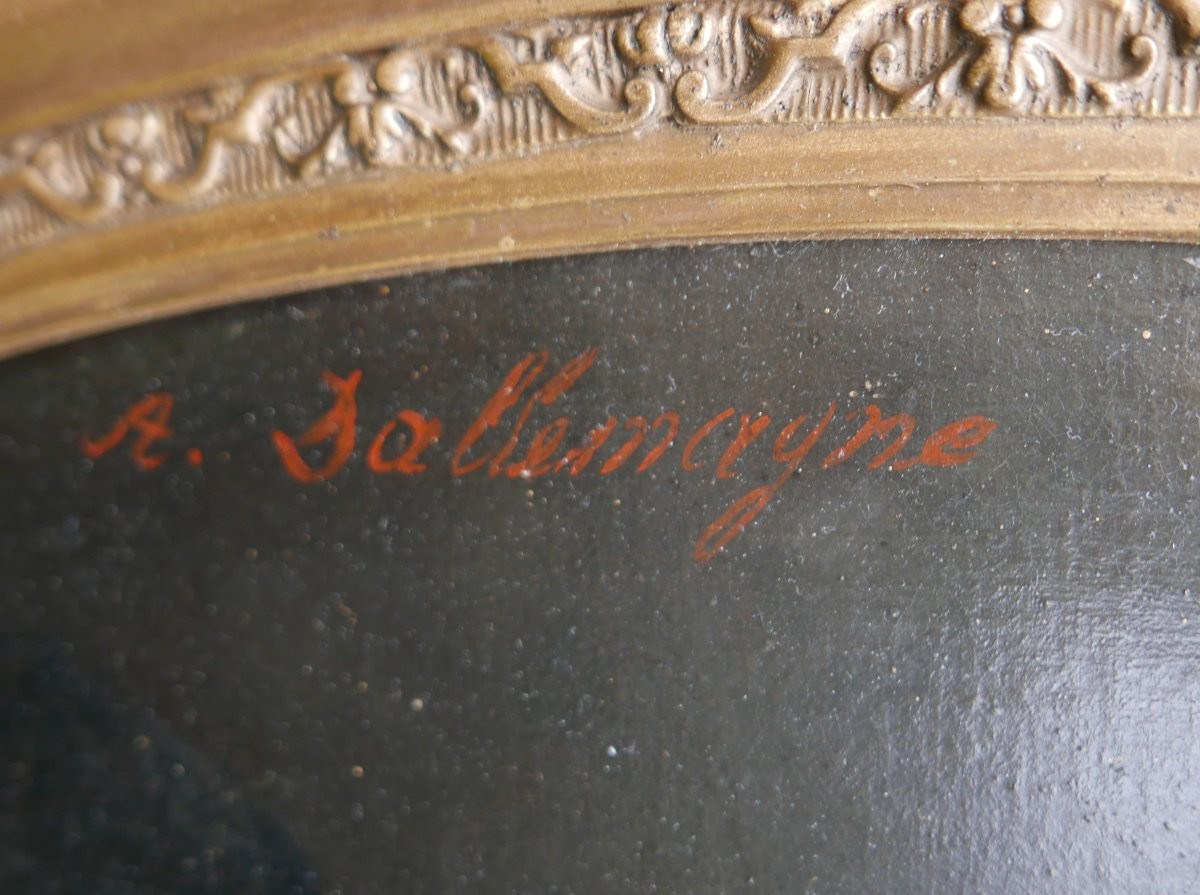 Portrait de Femme Ovale Epoque Second Empire Huile/Toile du XIXème siècle-photo-4