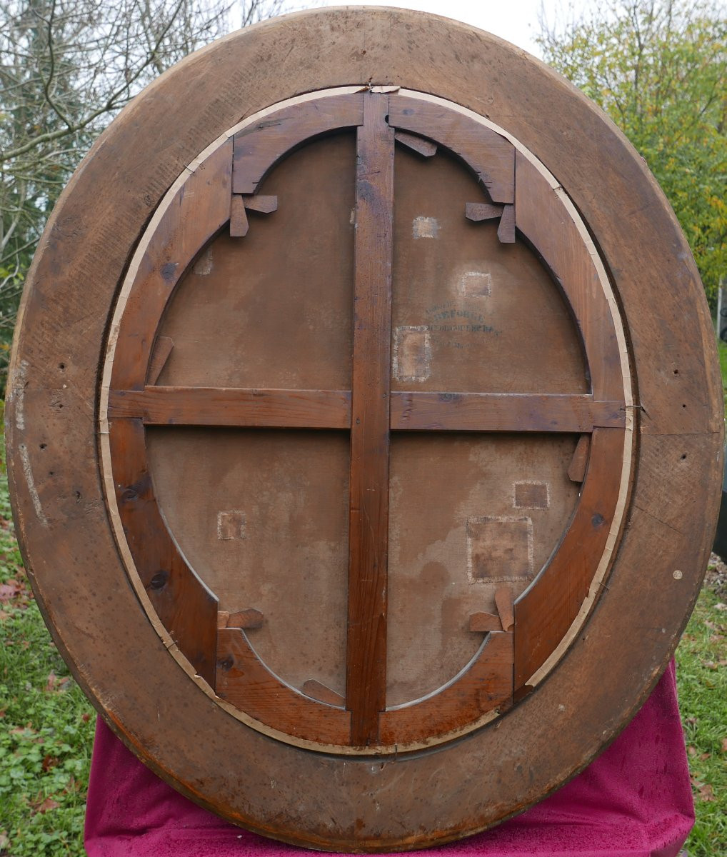 Portrait de Femme Ovale Epoque Second Empire Huile/Toile du XIXème siècle-photo-5