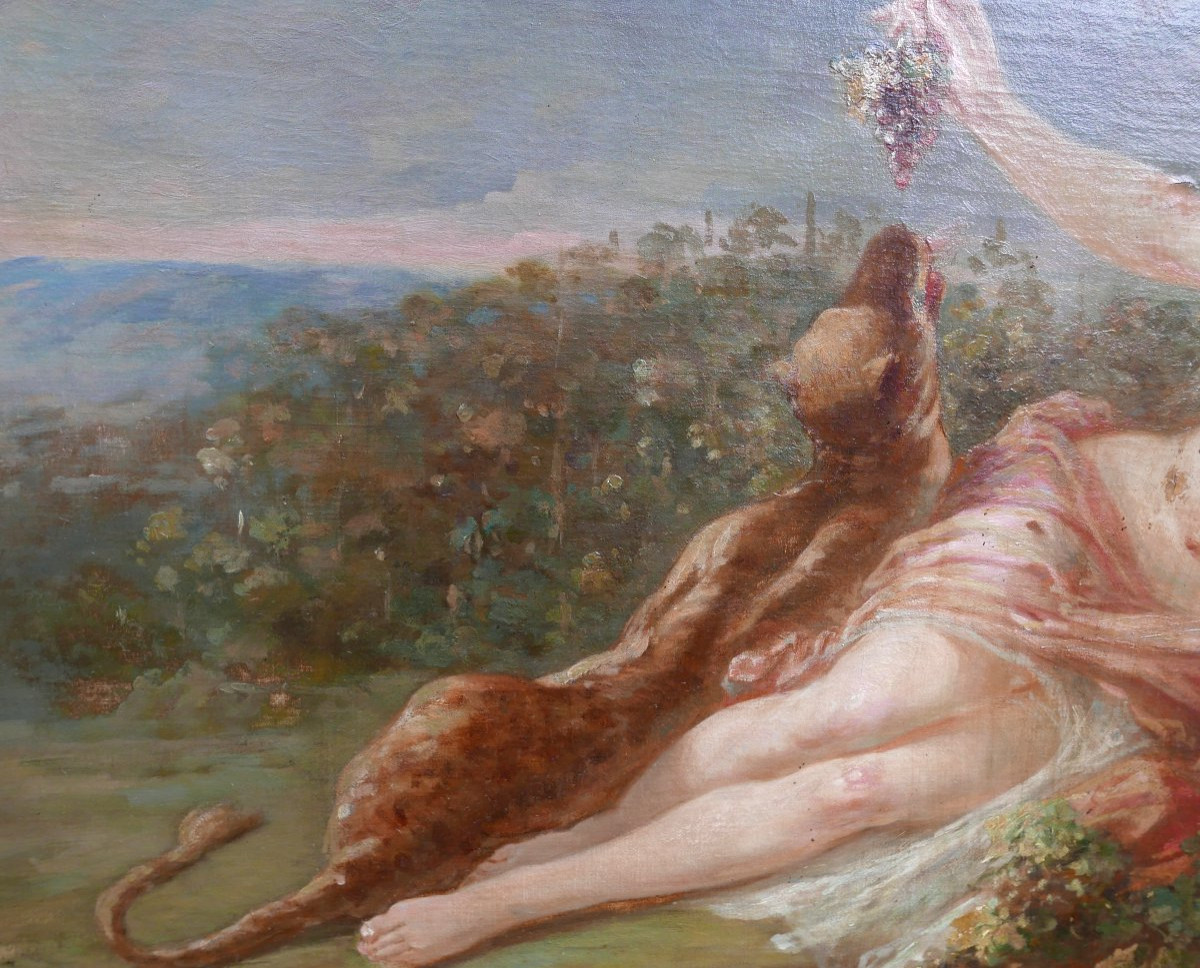 Grand Tableau Scène de Genre Allégorie Huile/Toile du XVIIIème siècle-photo-2