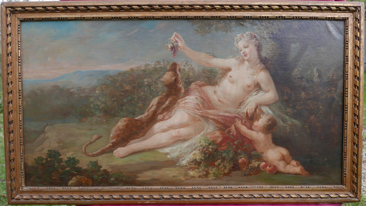 Grand Tableau Scène de Genre Allégorie Huile/Toile du XVIIIème siècle