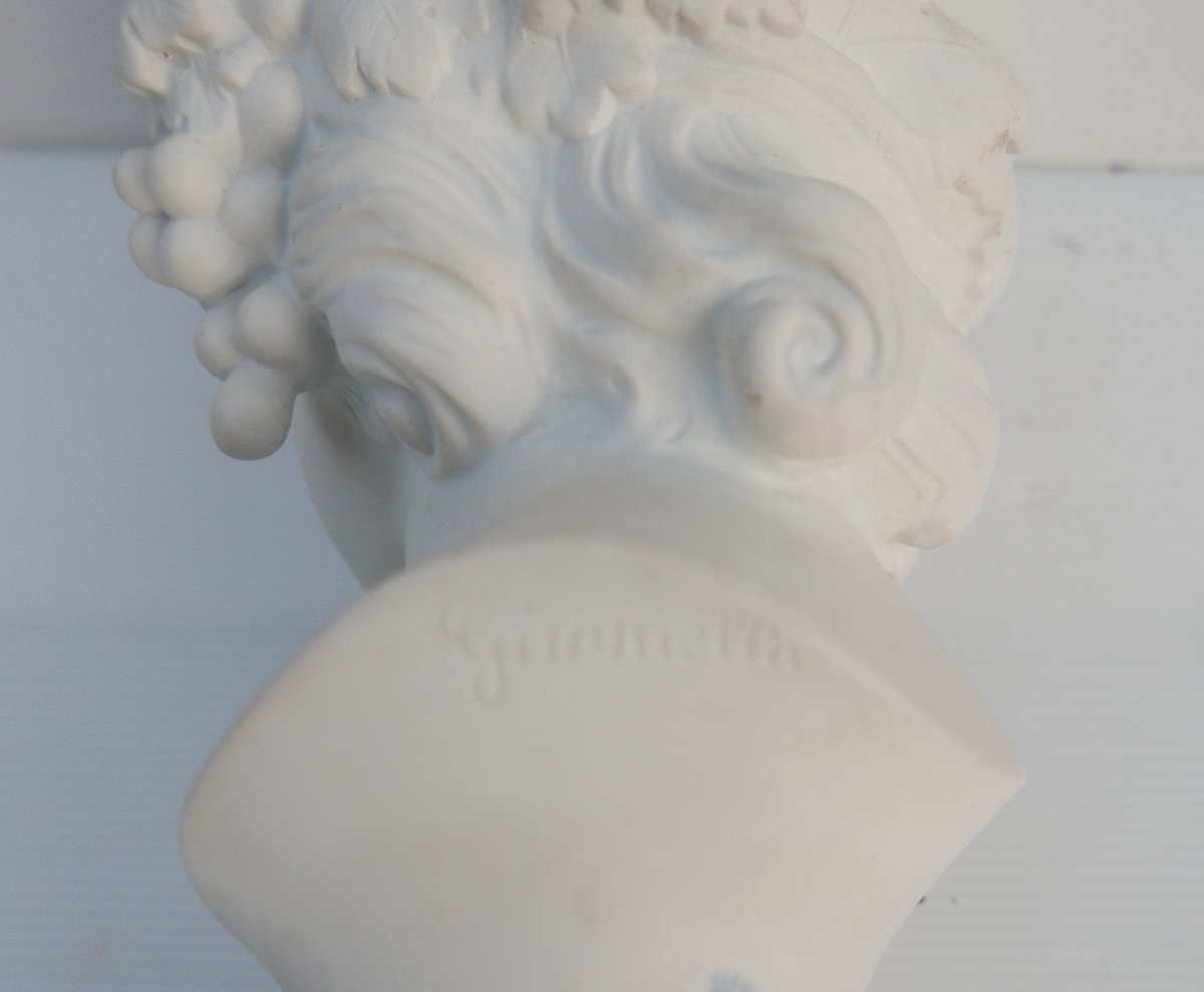 Giromella Biscuit Porcelaine Bacchus Enfant XXème siècle-photo-2