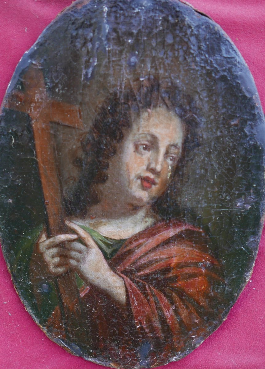 Portrait Of Jesus Christ, French School, 17th Century, Oil On Canvas-photo-3