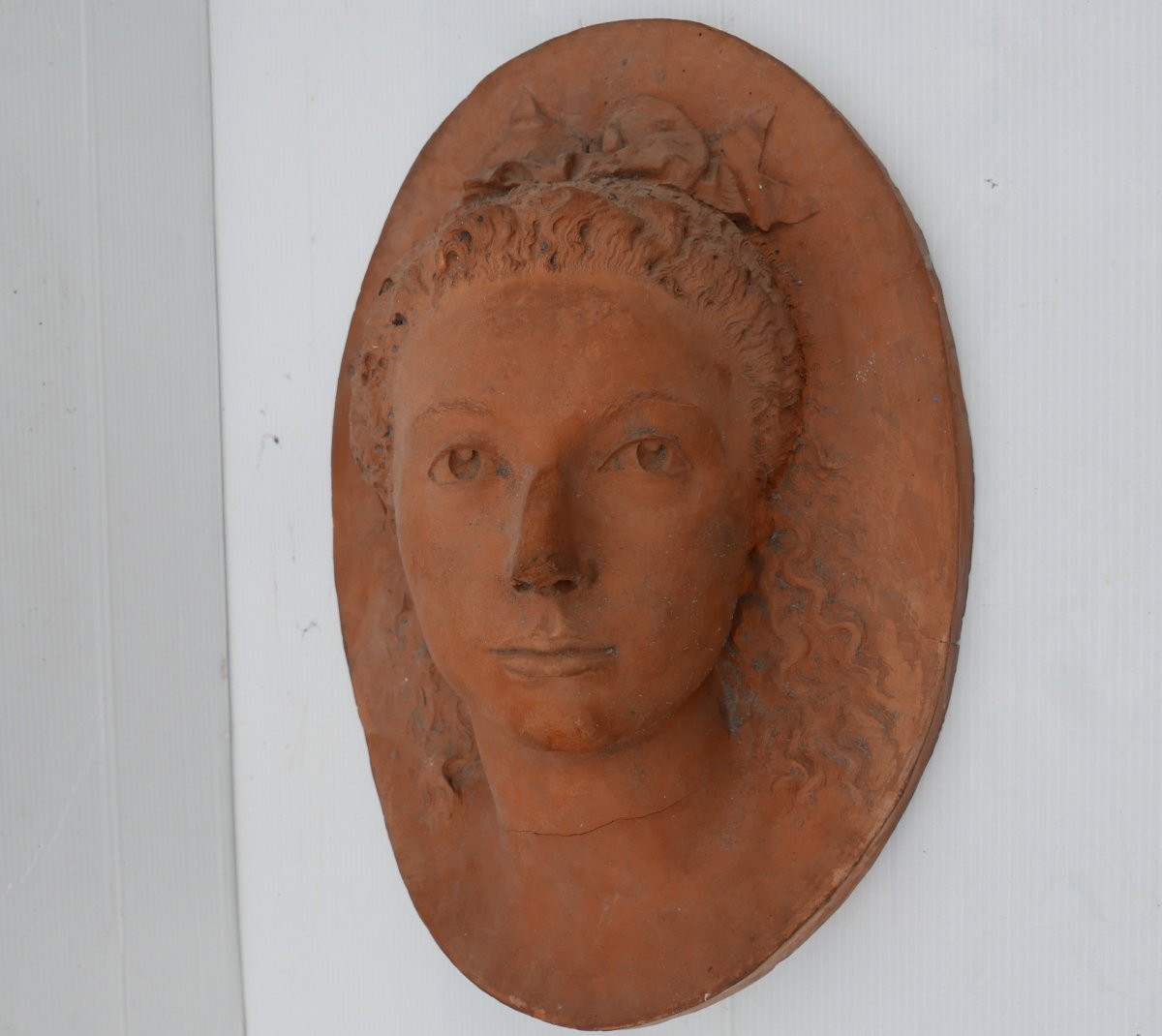 19th Century Terracotta Sculpture Of A Woman's Portrait-photo-2