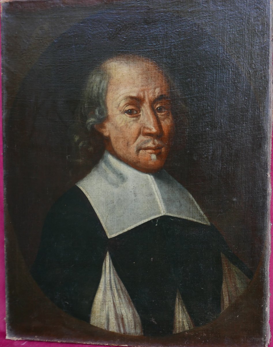 Portrait Of A Man, Presumed To Be By Joost Van Den Vondel, 17th Century, Oil On Canvas-photo-2