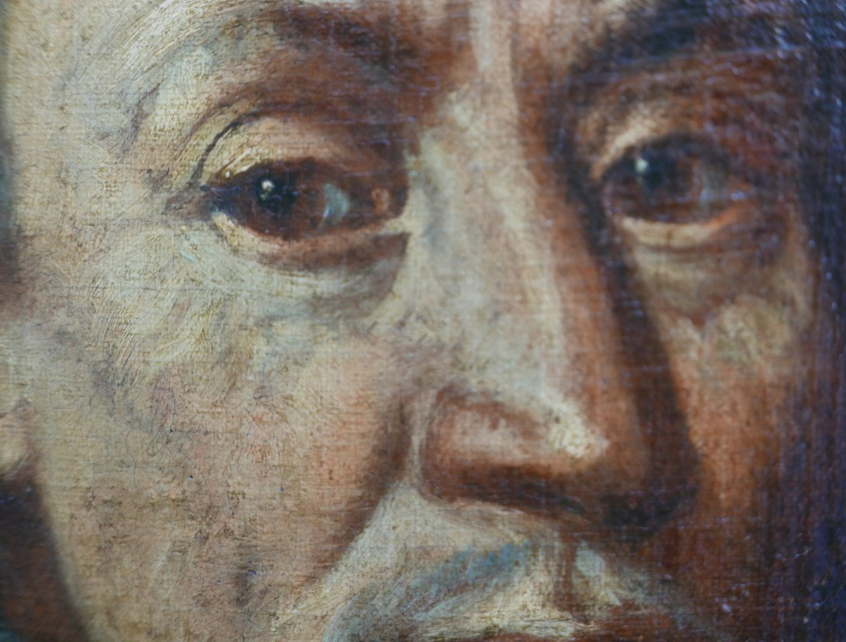 Portrait Of A Man, Presumed To Be By Joost Van Den Vondel, 17th Century, Oil On Canvas-photo-2