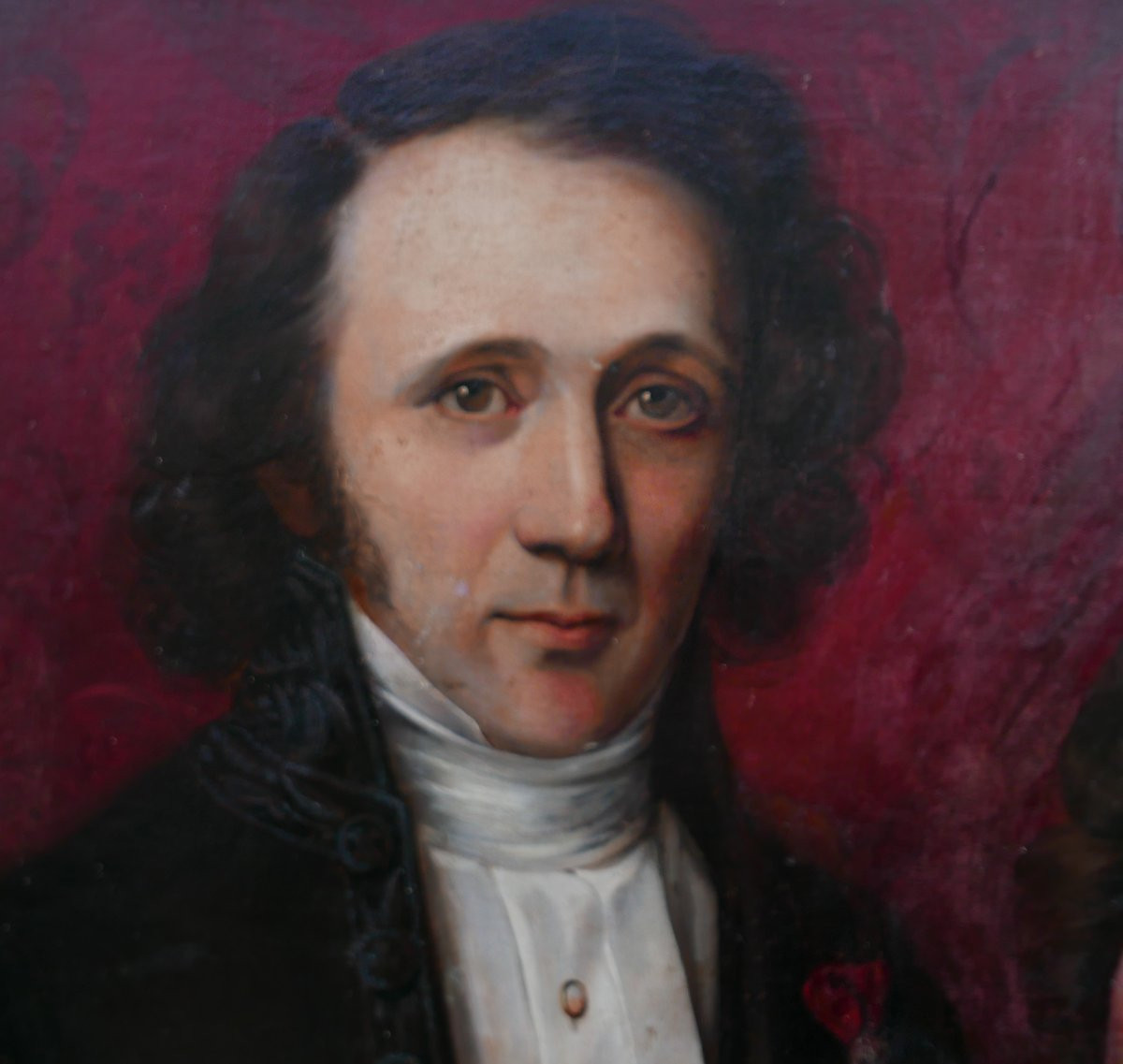 Portrait Of An Ambassador And His Son, 19th Century Oil On Canvas-photo-3