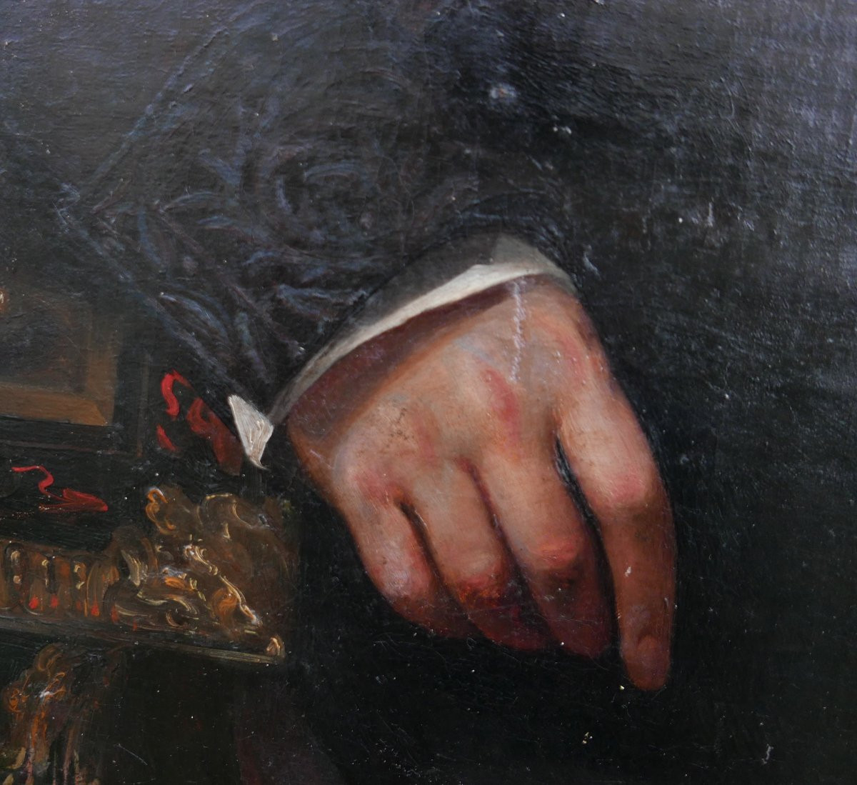 Portrait Of An Ambassador And His Son, 19th Century Oil On Canvas-photo-4