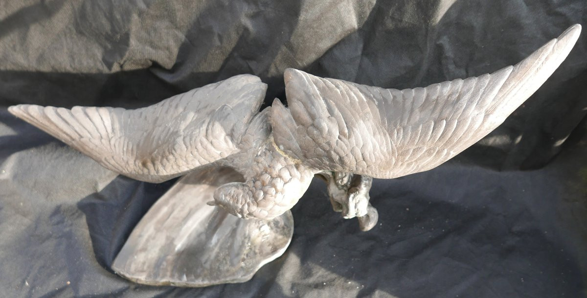 Henri Lechesne Sculpture La Mouette Régule Signée début XXème siècle-photo-1