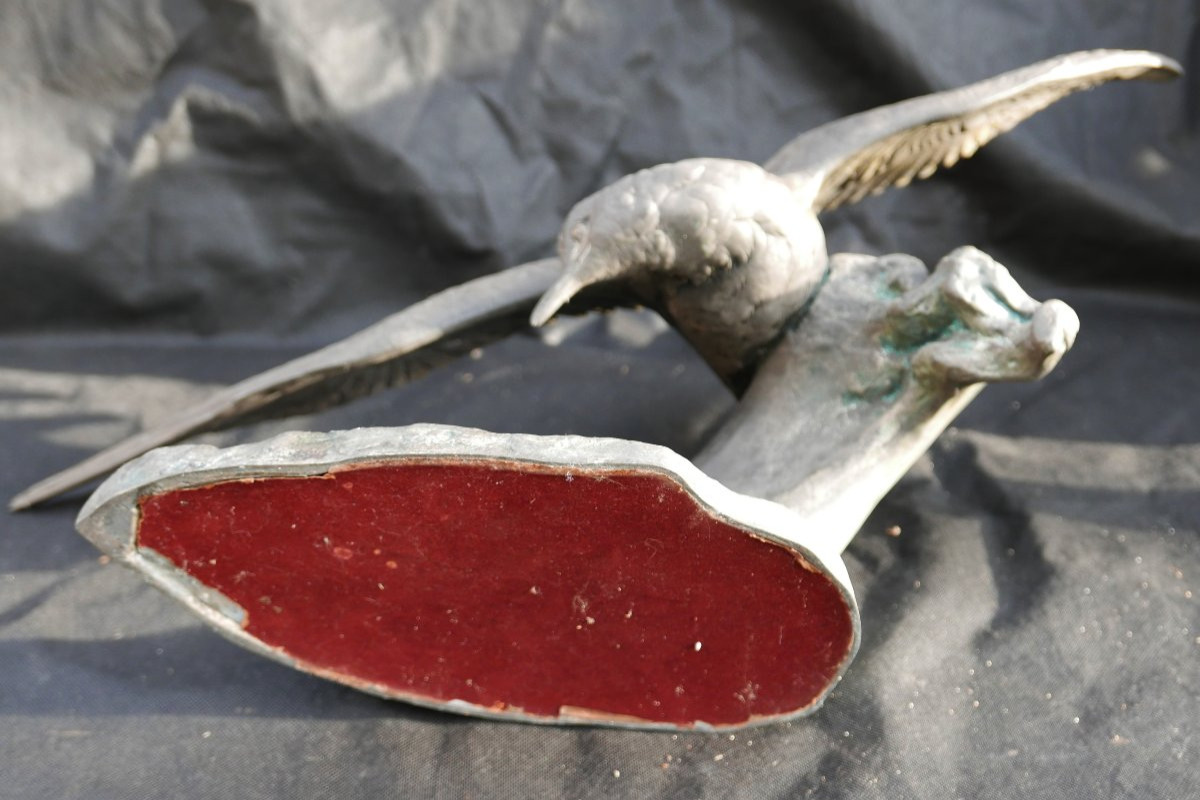 Henri Lechesne Sculpture La Mouette Régule Signée début XXème siècle-photo-3