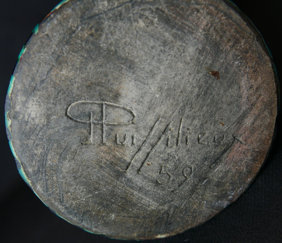 Pui Vase en Céramique Figuratif du XXème siècle Signé-photo-2