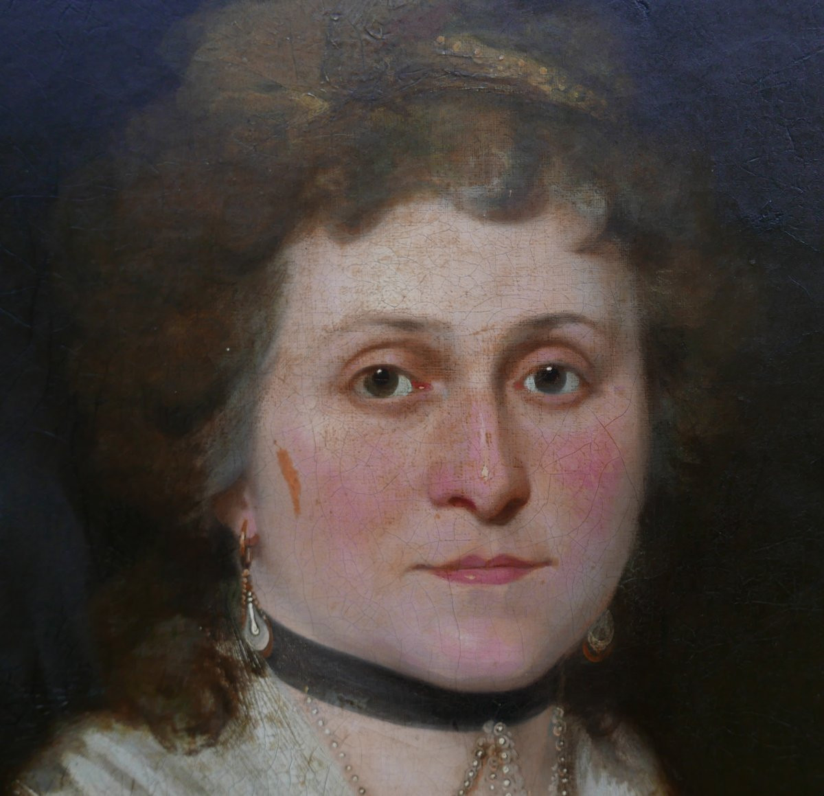 Portrait de Femme Maria Riechard Huile/Toile XVIIIème siècle-photo-1