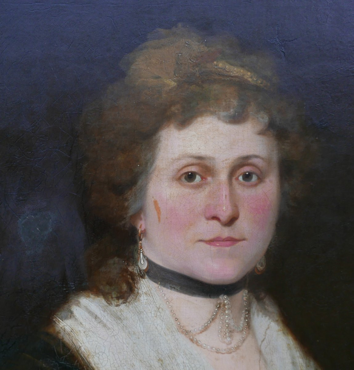 Portrait de Femme Maria Riechard Huile/Toile XVIIIème siècle-photo-4