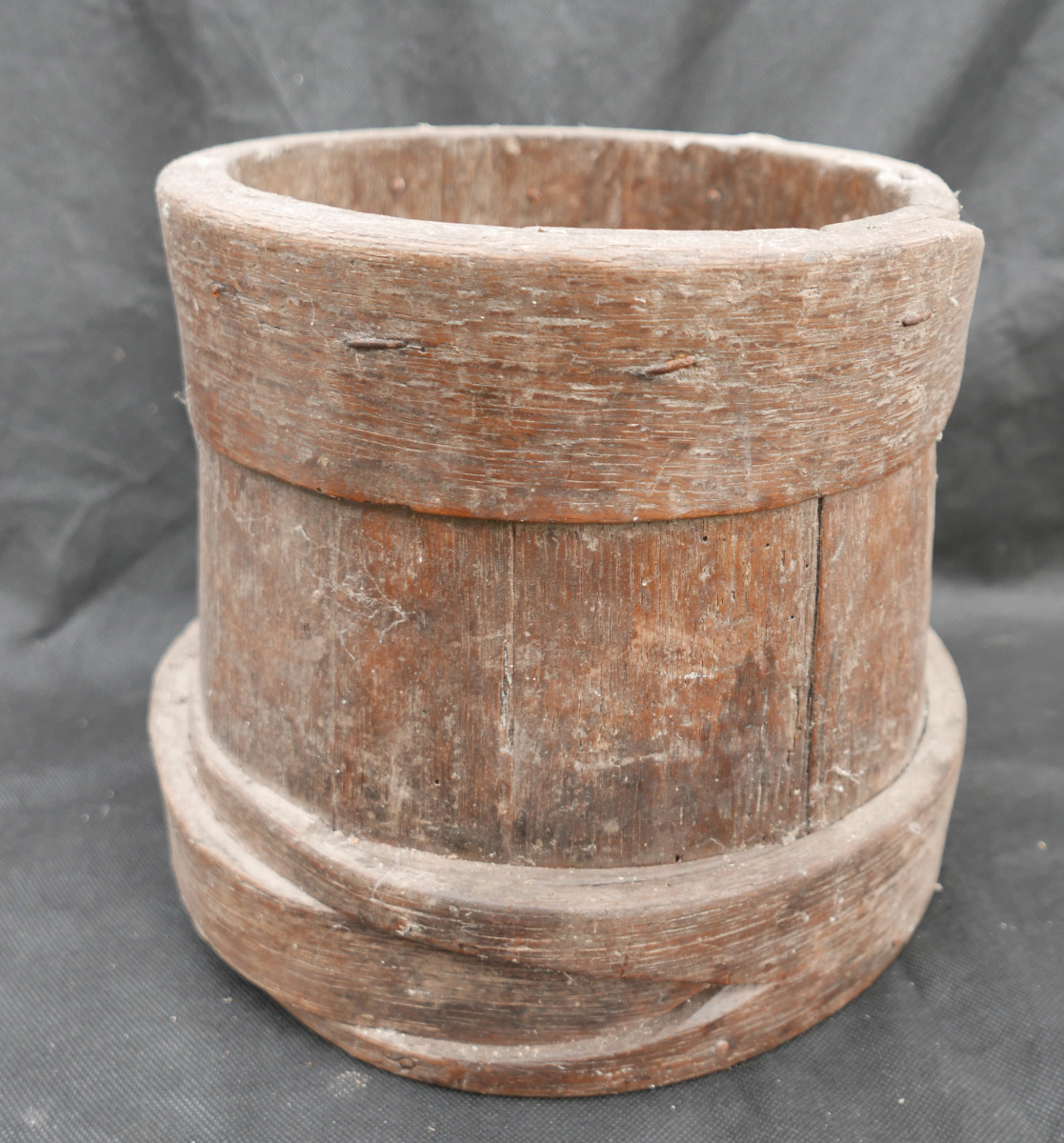 Rustic 18th Century Wooden Grain Measuring Bucket