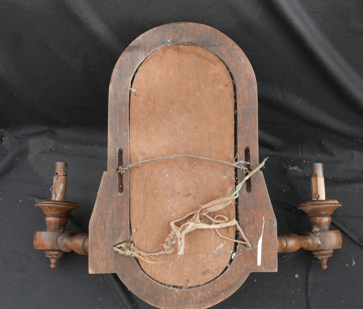 Rare Paire d'Appliques en Bois début XXème siècle-photo-1