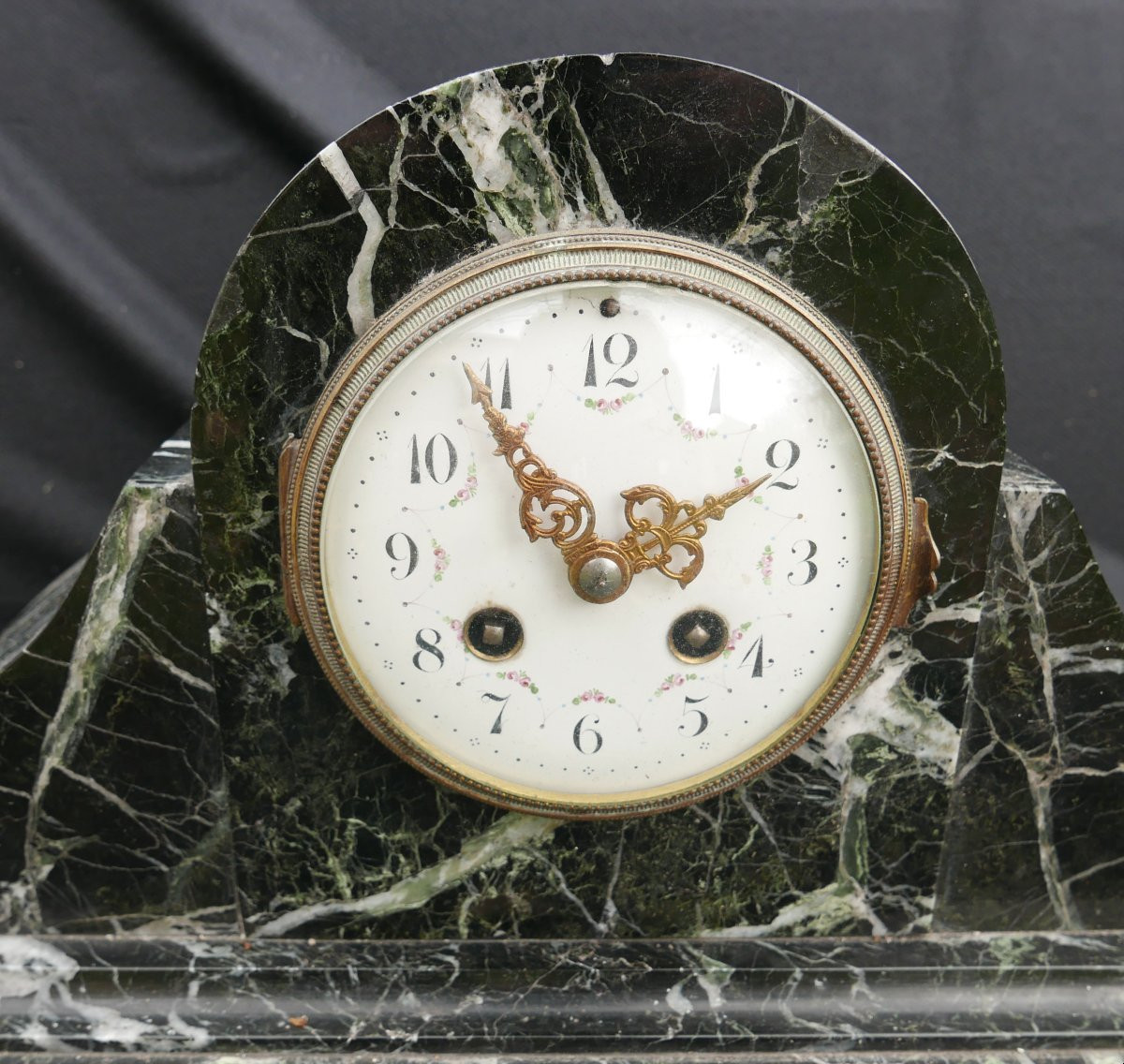 20th Century Art Deco Marble Clock-photo-2