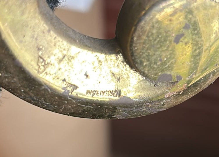 Large Vintage Gilt Bronze Wall Sconces, 20th Century, Signed-photo-3