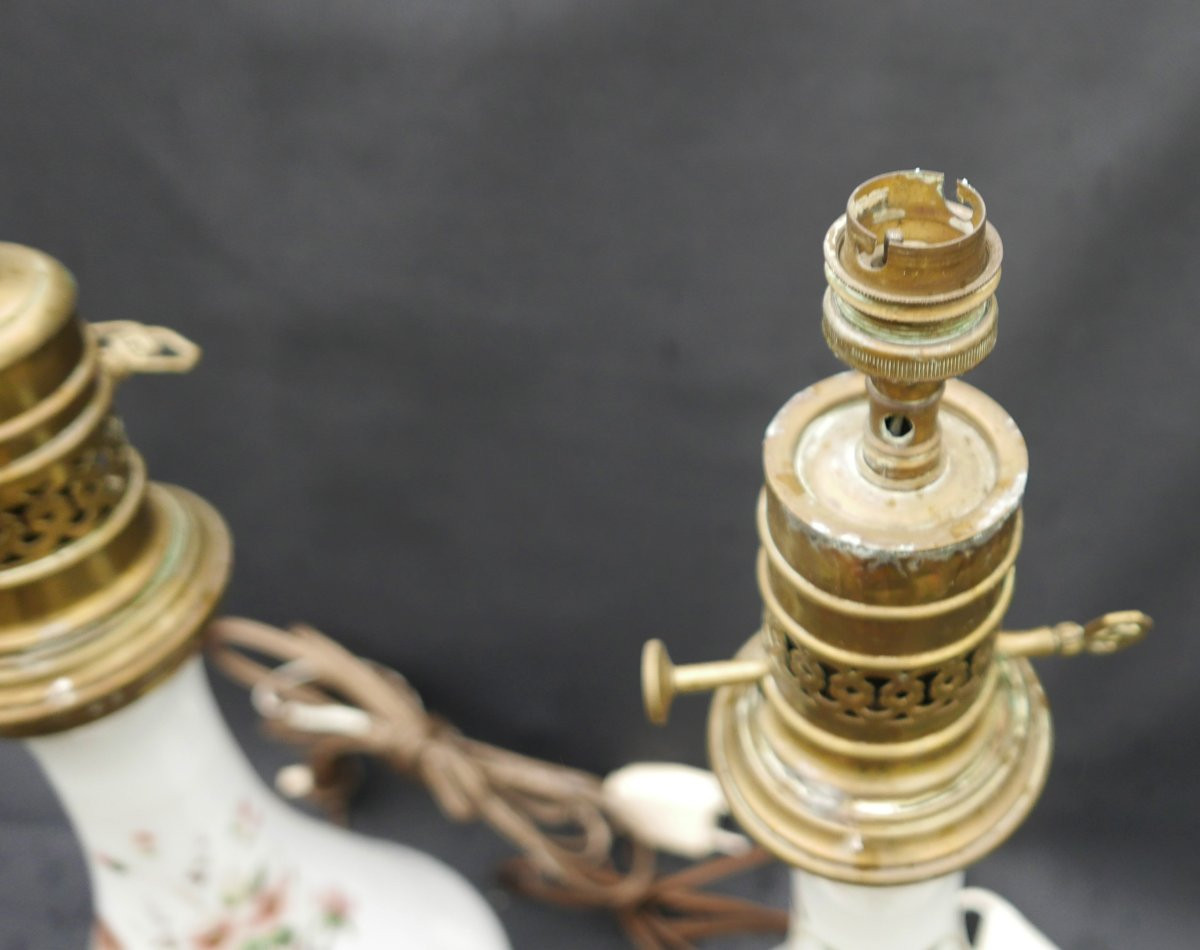 Antique Oil Lamps Converted To Electric, 19th Century-photo-3