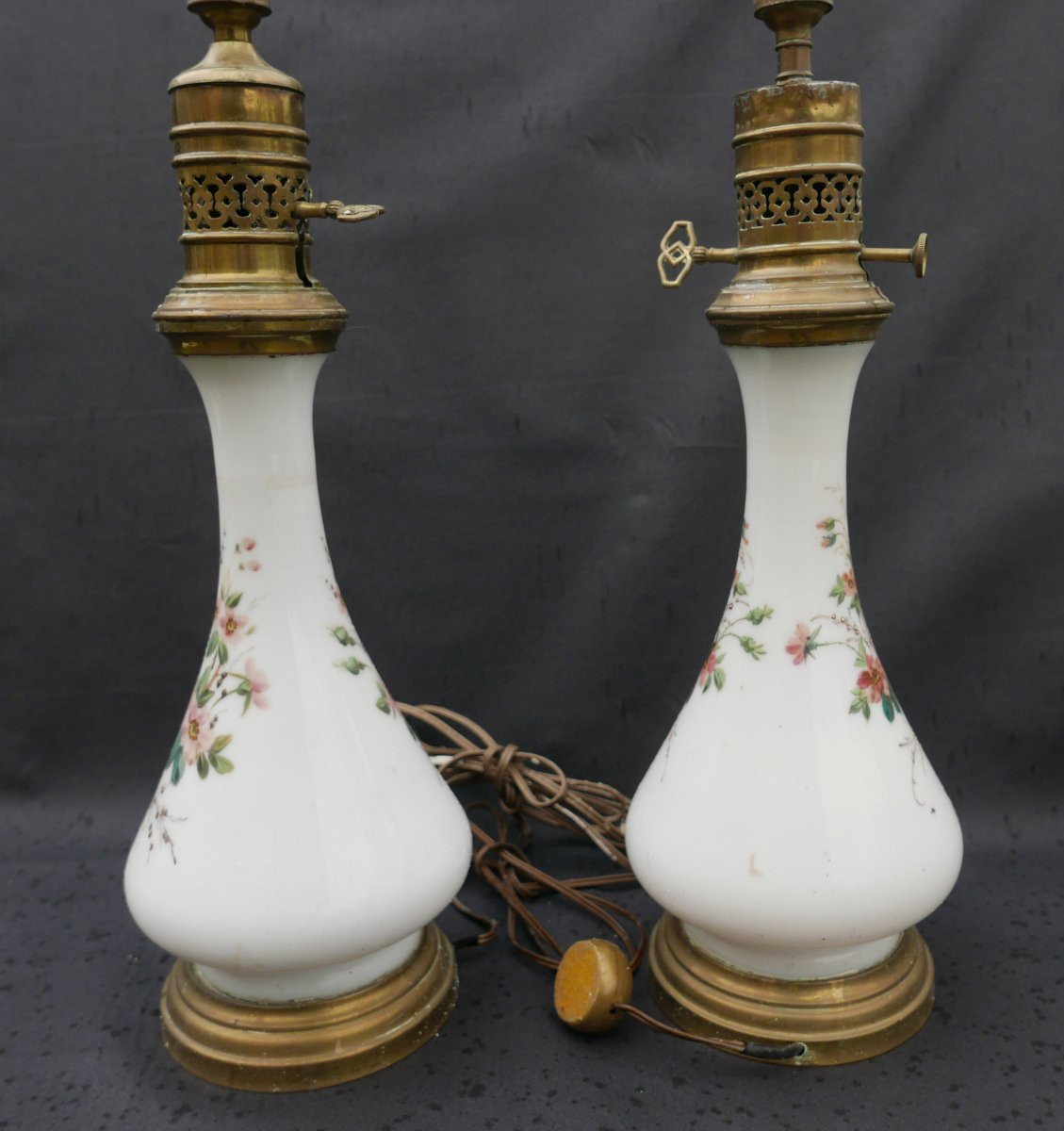 Antique Oil Lamps Converted To Electric, 19th Century-photo-1