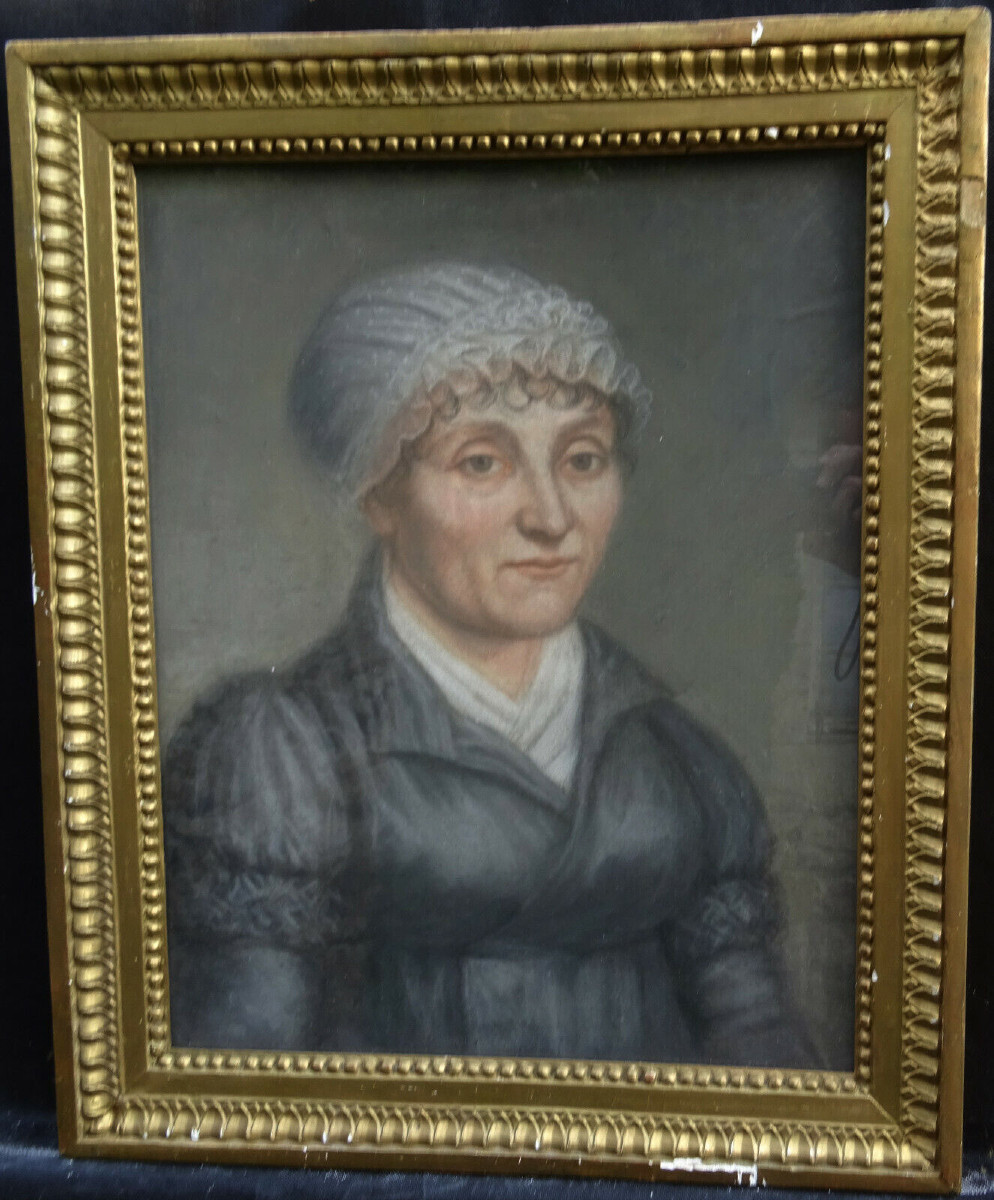 Painting, Portrait Of A Woman, Directoire Period, Pastel, 18th Century