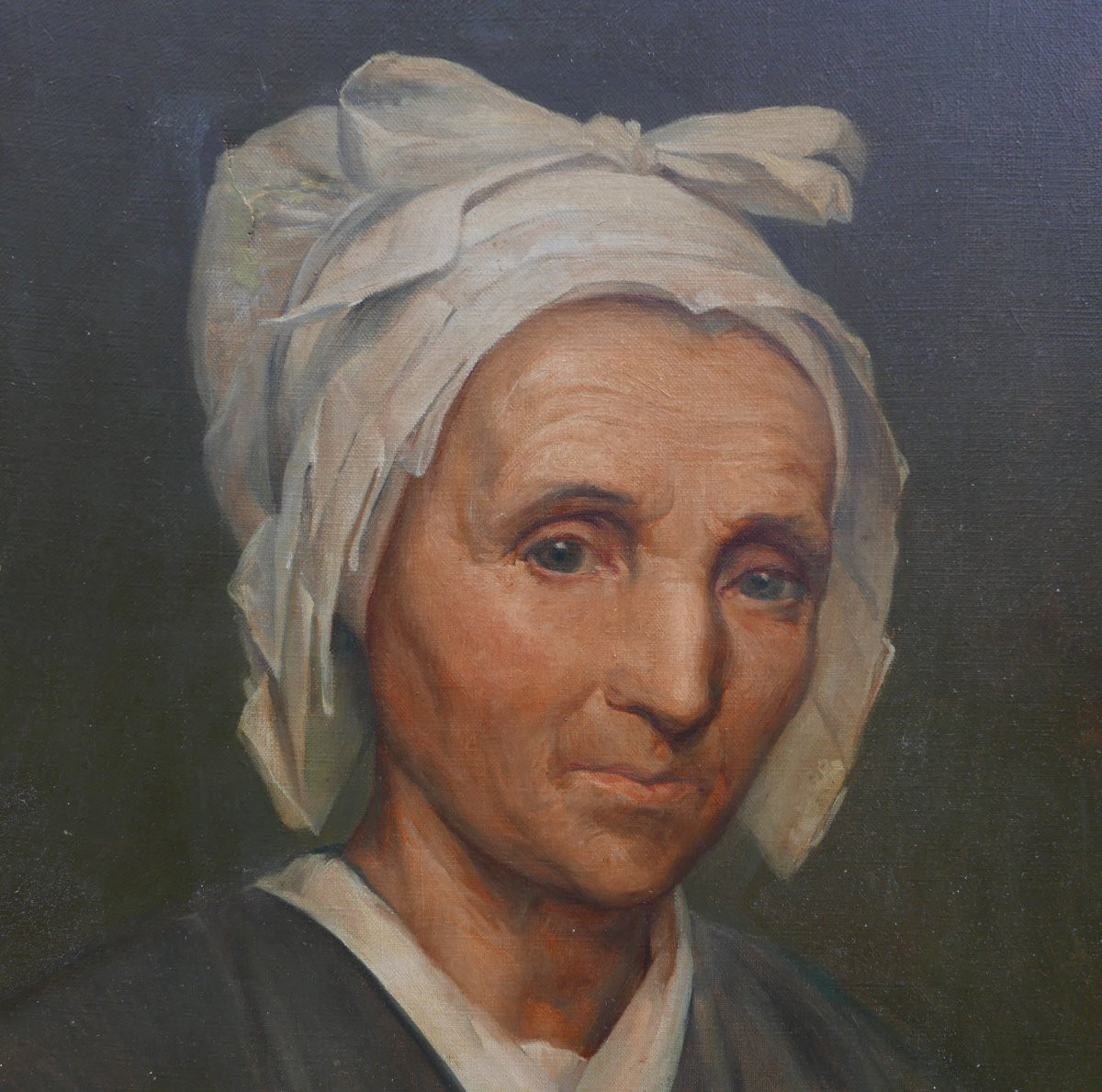 Portrait Of A Woman In The Louis XVI Style, Oil On Canvas, 19th Century-photo-3