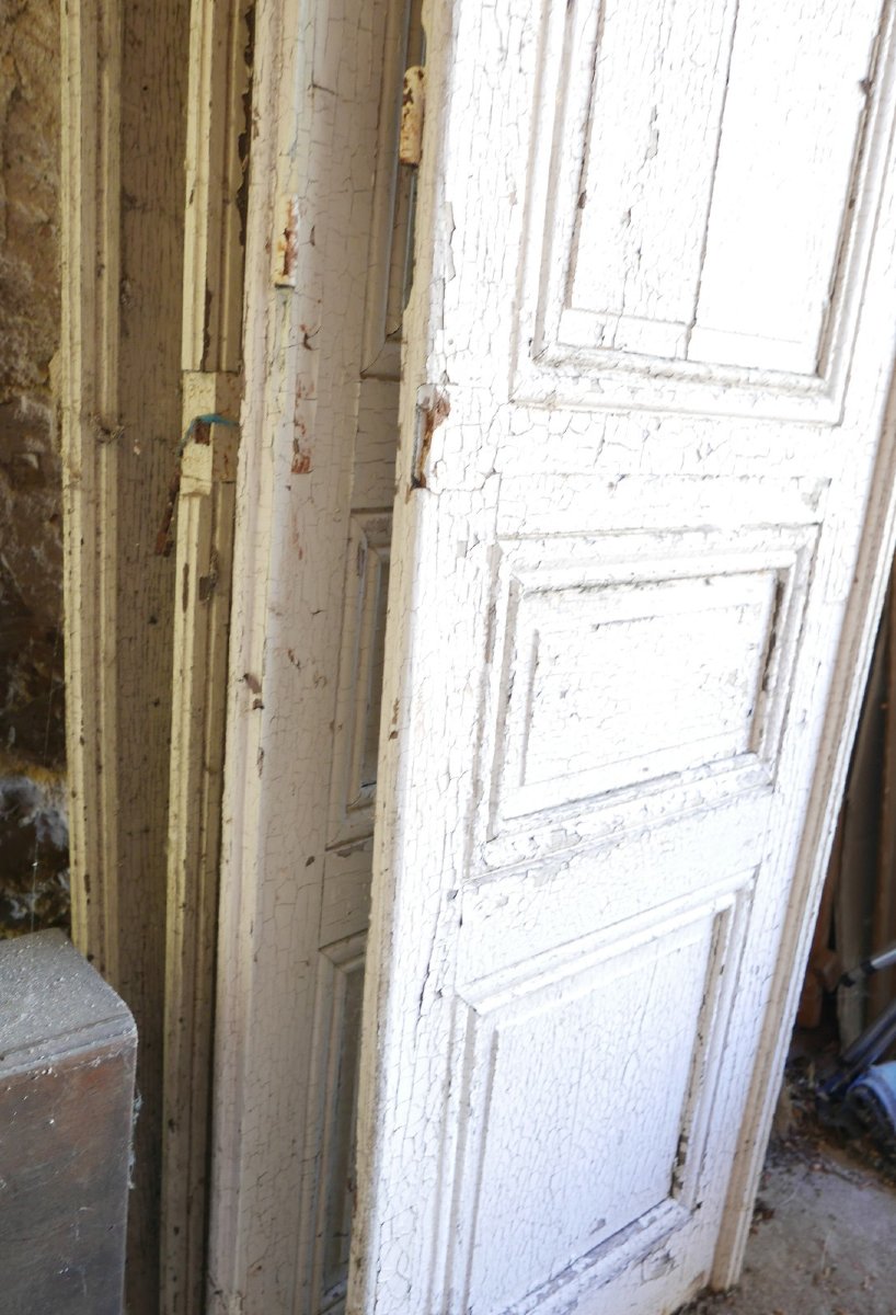 4 Large Antique Haussmannian Interior Doors From The 19th Century-photo-4