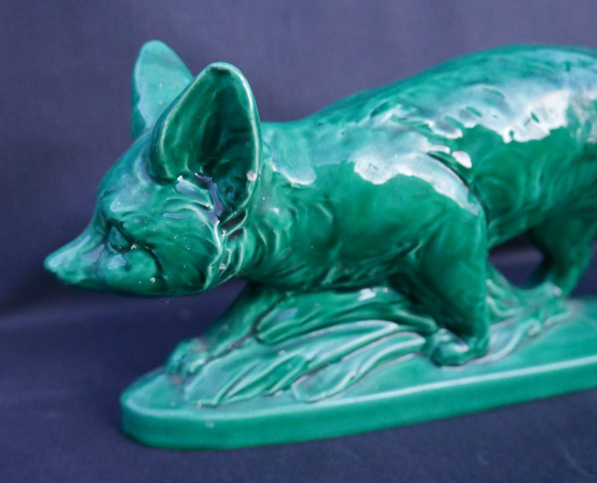 Renard Céramique Vernissée Art Deco XXème siècle-photo-2
