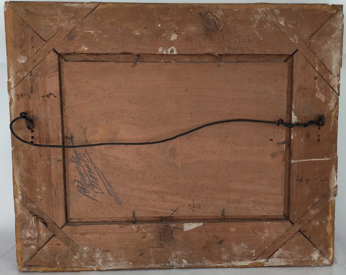 Léonie Lebas Scène de Genre Parisienne Huile/Panneau fin XIXème Siècle Signé-photo-6