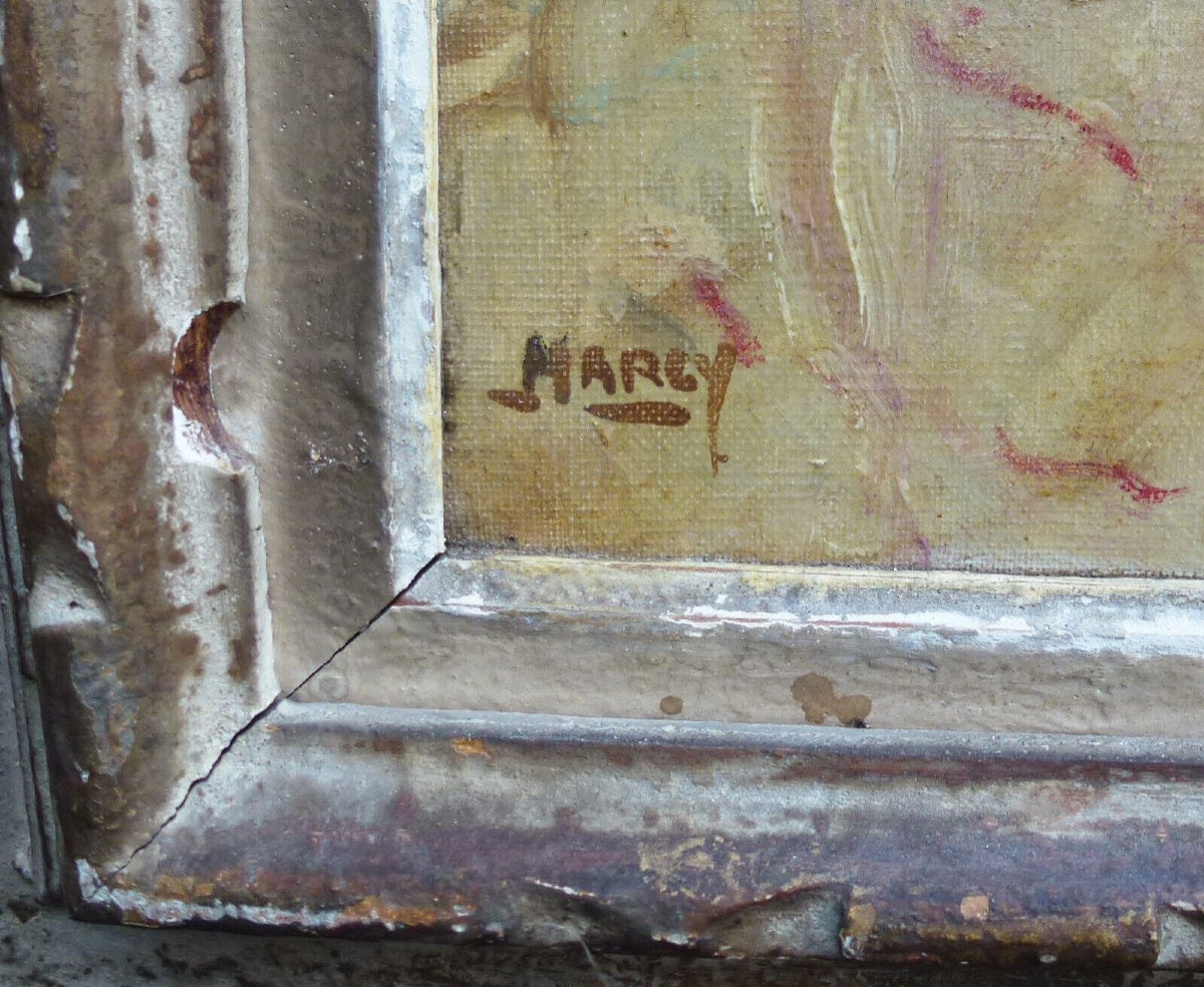Claude Marcy, Genre Scene: Women In A Tea Room, Oil On Canvas, 20th Century-photo-2