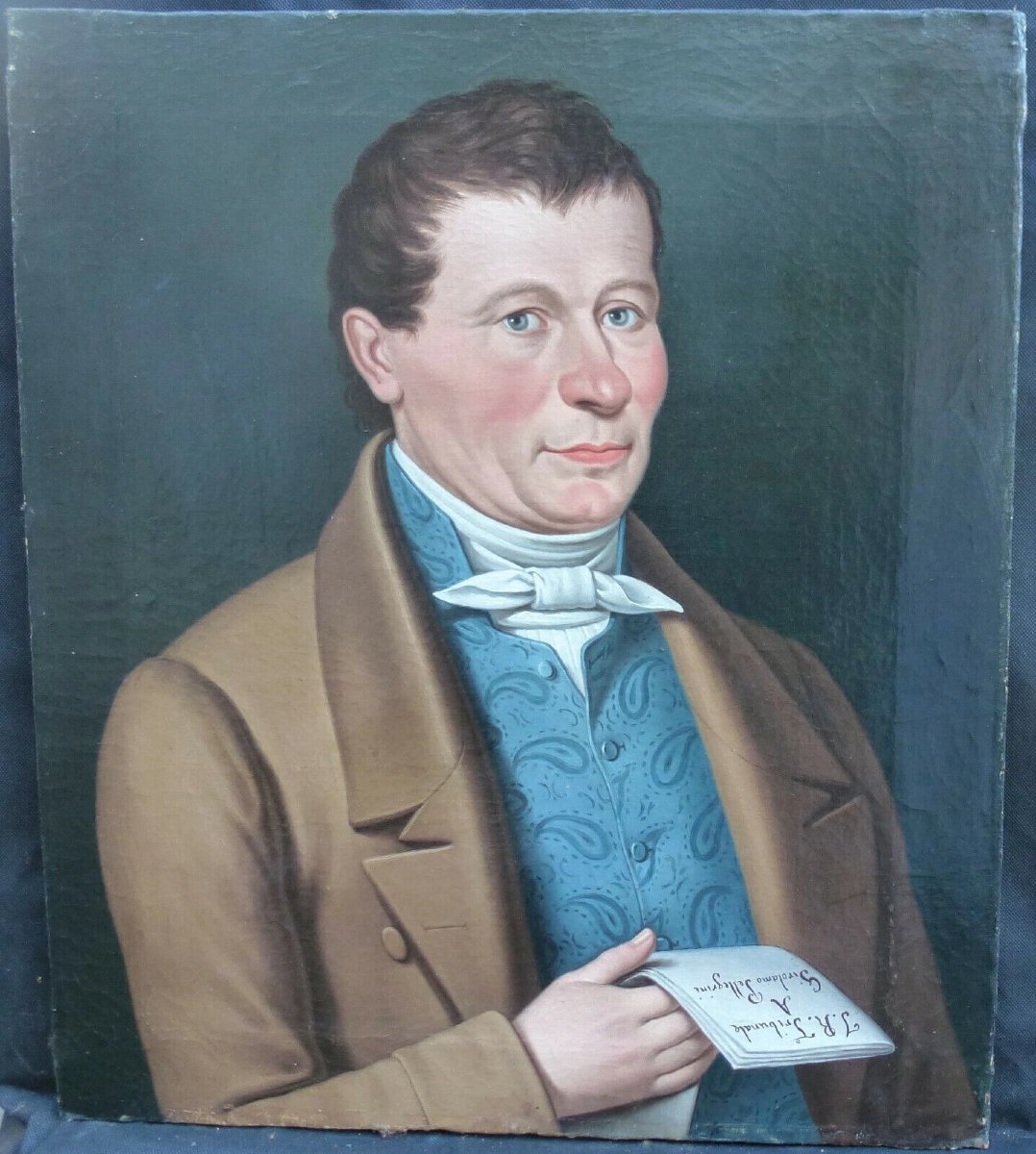 Portrait d'Homme Epoque Ier Empire Huile/Toile du XIXème siècle-photo-2