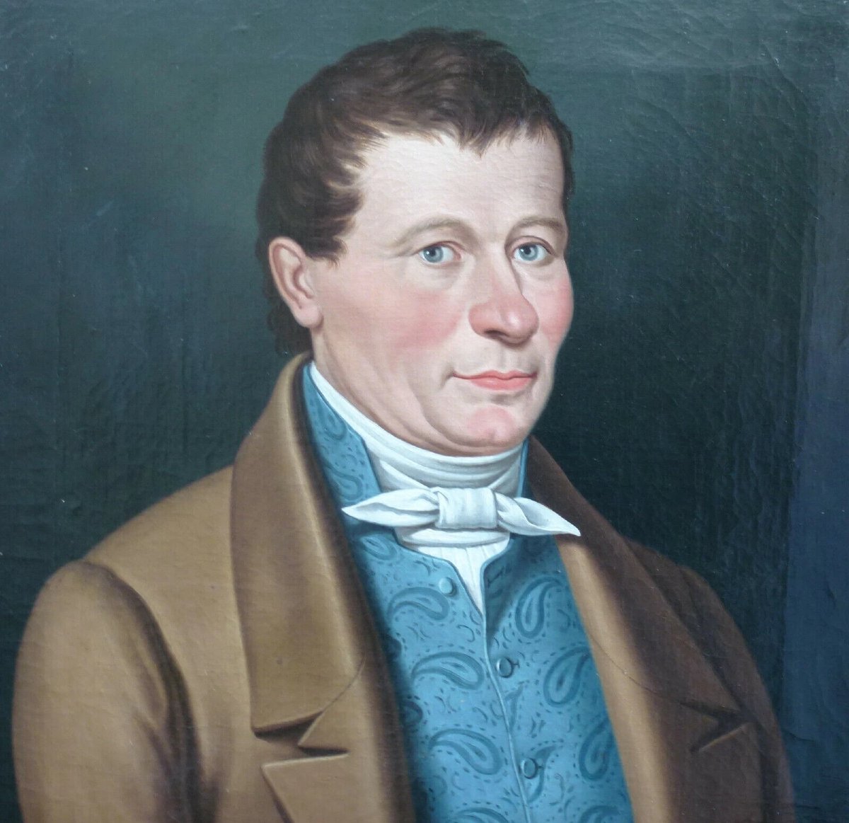 Portrait d'Homme Epoque Ier Empire Huile/Toile du XIXème siècle-photo-4