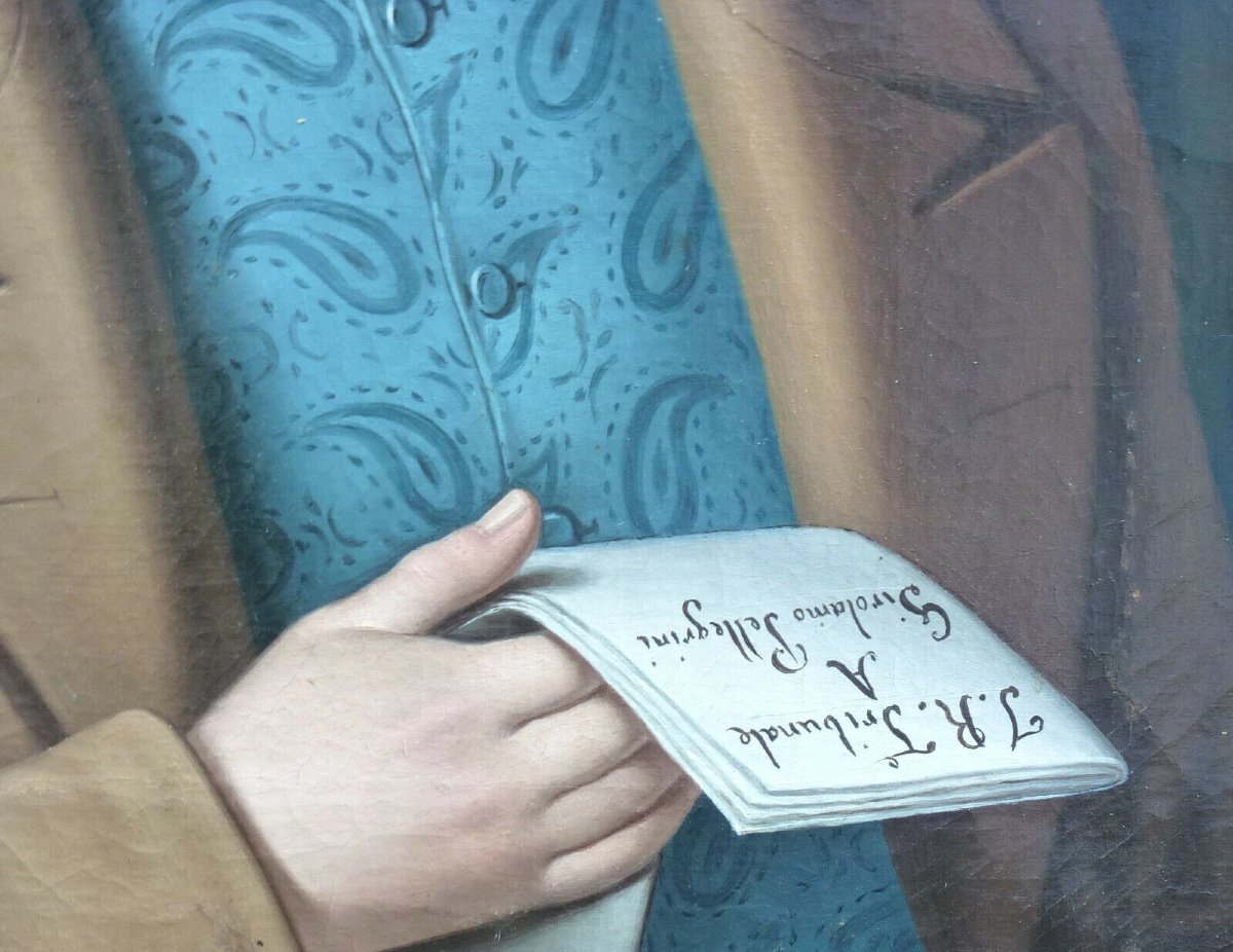 Portrait d'Homme Epoque Ier Empire Huile/Toile du XIXème siècle-photo-1