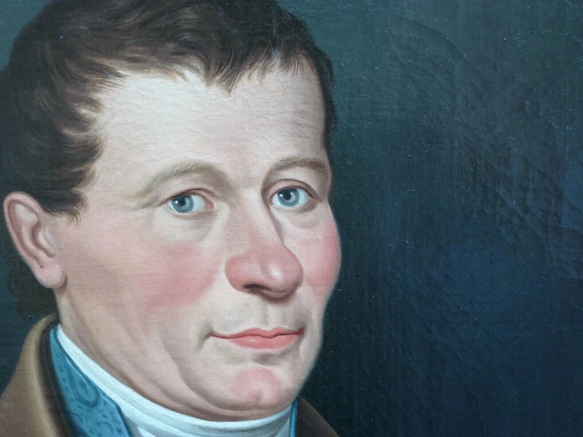 Portrait d'Homme Epoque Ier Empire Huile/Toile du XIXème siècle-photo-2