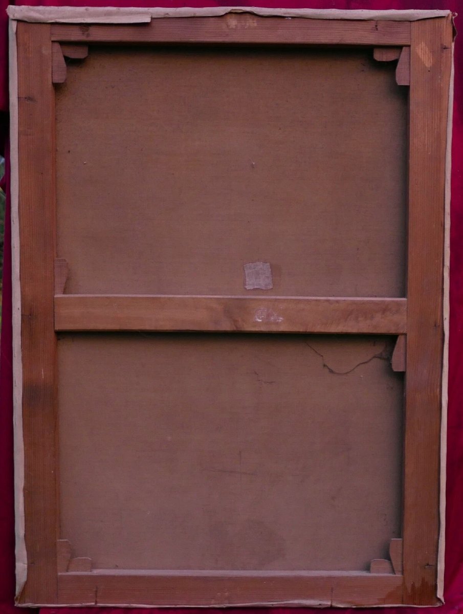 Portrait de Femme Second Empire Huile sur Toile XIXème siècle-photo-5