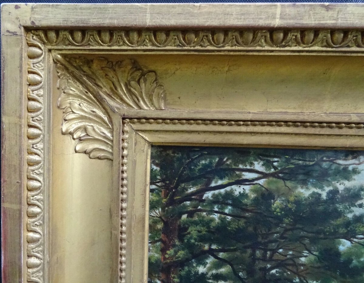 Tableau Chomel Paysage Rural Ecole Suisse Huile/Panneau fin XIXème siècle-photo-2