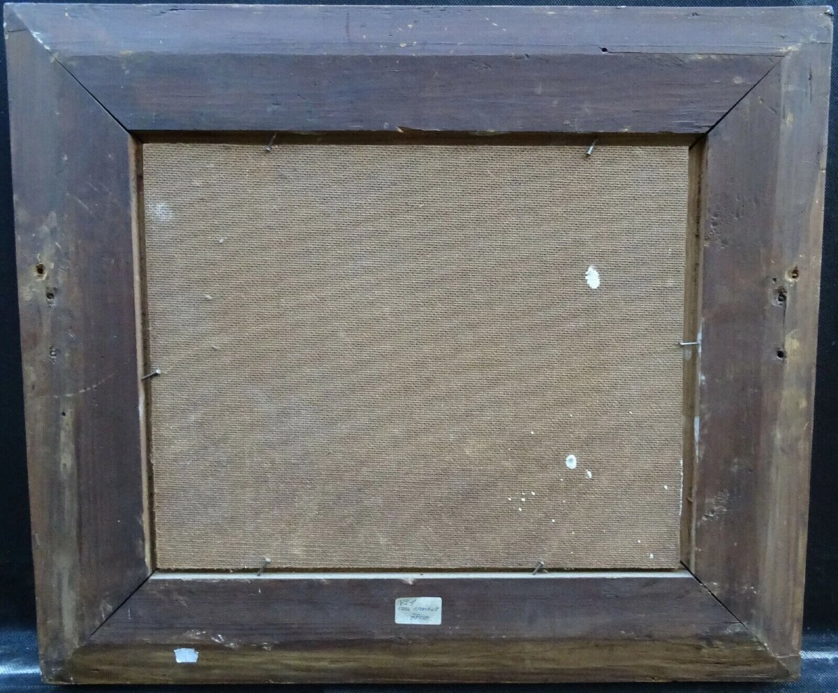 Tableau Chomel Paysage Rural Ecole Suisse Huile/Panneau fin XIXème siècle-photo-3