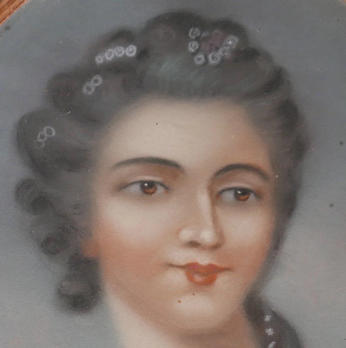 Pastel Portrait d'une Jeune Femme Epoque Louis XVI XVIIIe siècle d'après Drouais-photo-1